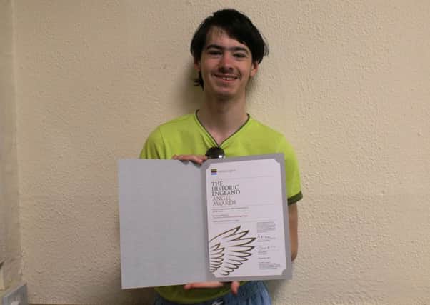 Award Commemdation: Jordan Havell pictured with his certificate.