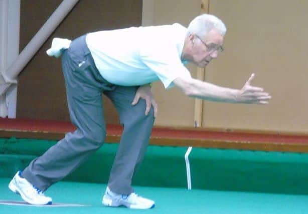 Louth Indoor Bowls Club chairman Derek Blow in action EMN-180430-112337002