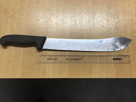 The knife seized by Skegness police. ANL-180430-150132001