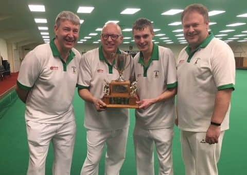 The men's fopurs team of Adrian Field, Ian Clark, Andrew Reeson and Jonathan West