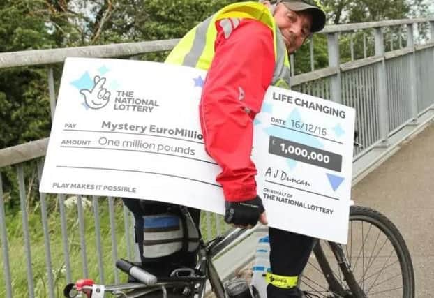 A mystery man from Lincolnshire has ridden off with 1million Euromillions win