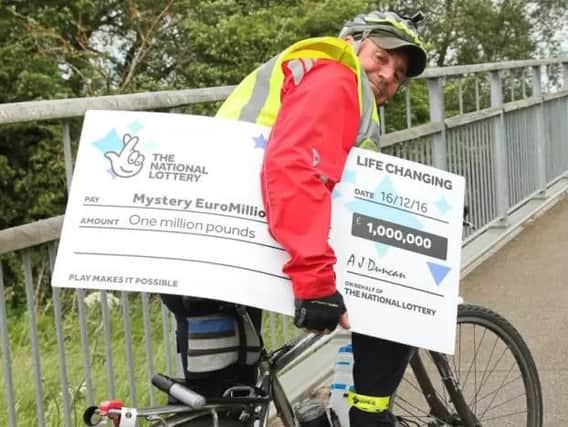 A mystery man from Lincolnshire has ridden off with 1million Euromillions win