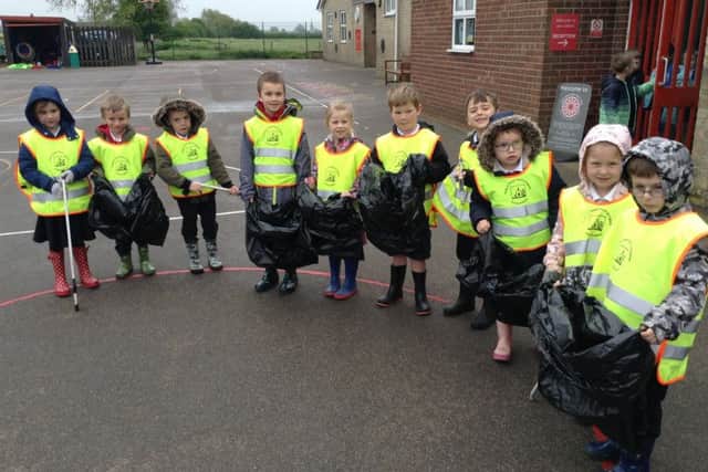 The litter picking team from Year One.