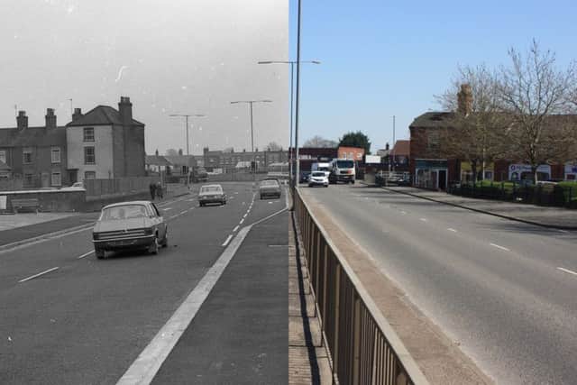 John Adams Way, in 1978 and today.