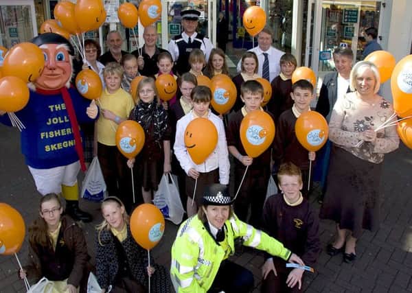 The Jolly Fisherman and Richmond Primary School pupils at the Hildreds shopping centre 10 years ago.