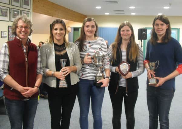 Louth Ladies award winners, from left, captain Cath Hill, Laura Shoubridge, Georgia Laverack, Izzy Needham, Sophie Trotter EMN-180305-123322002