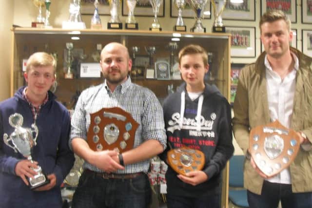Men's first team winners, from left, captain Alec Newlove, Richard Limmer, Ollie Trotter and Matt Brownosky EMN-180305-123333002