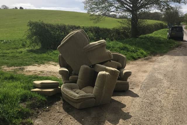 A three piece suite was left in a passing place near Goulceby.