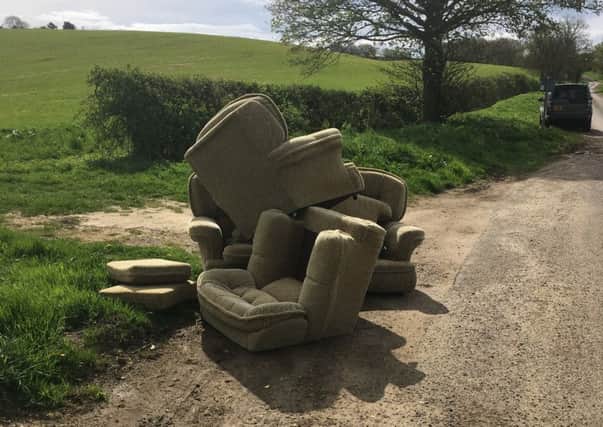 A three piece suite was left in a passing place near Goulceby.