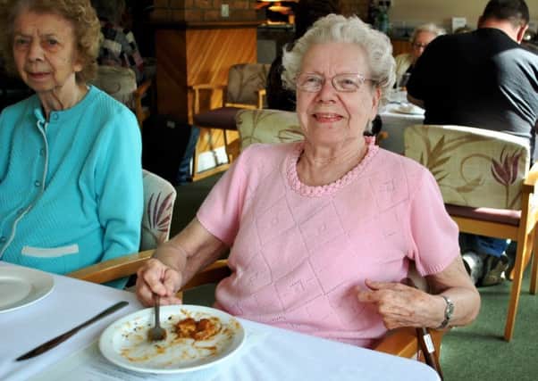 Tucking in: Nancy, a Tanglewood resident,  enjoys one of the tasty new meals.