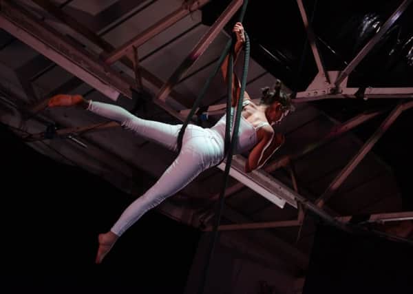 Claire Crook will be performing live aerial displays alongside CIRCUS: Performers, Politics and Pop Culture. EMN-181105-135011001