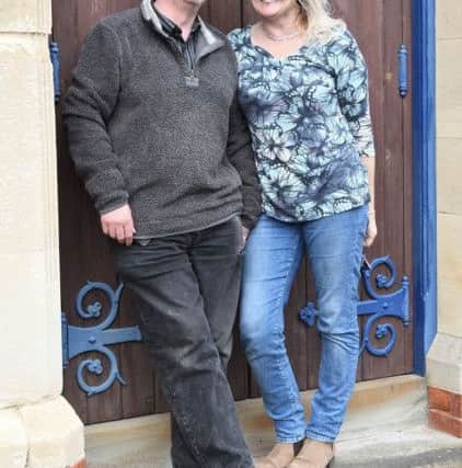 Waiting at the door: Rob Ayling and partner Sandy Huskisson