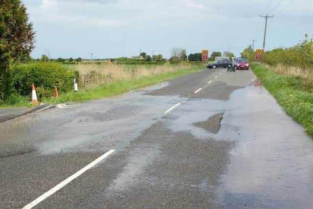 The A1104 has been closed while repairs are carried out.