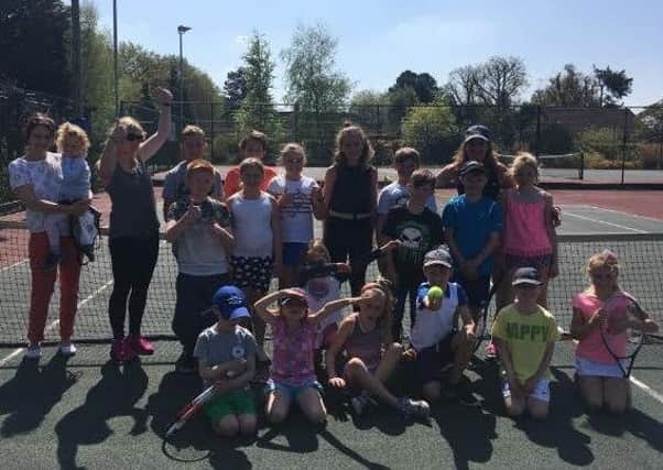 Youngsters at the Woodhall Spa tennis event.