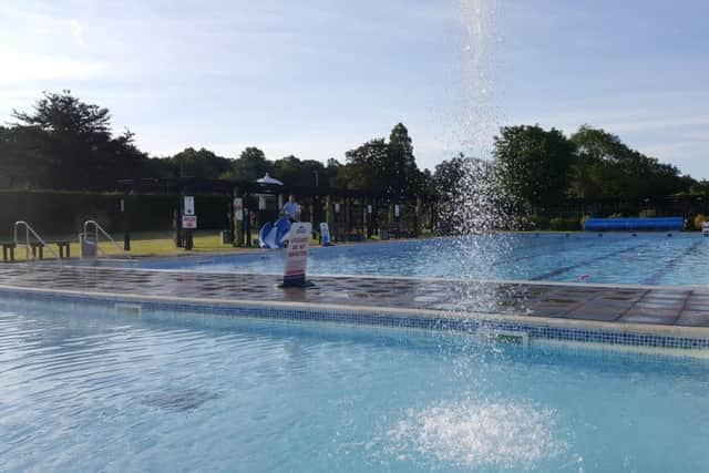 The heated swimming pool at Jubilee Park, Woodhall Spa. EMN-180516-115513001