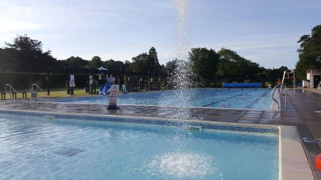 The heated swimming pool at Jubilee Park, Woodhall Spa. EMN-180516-115513001