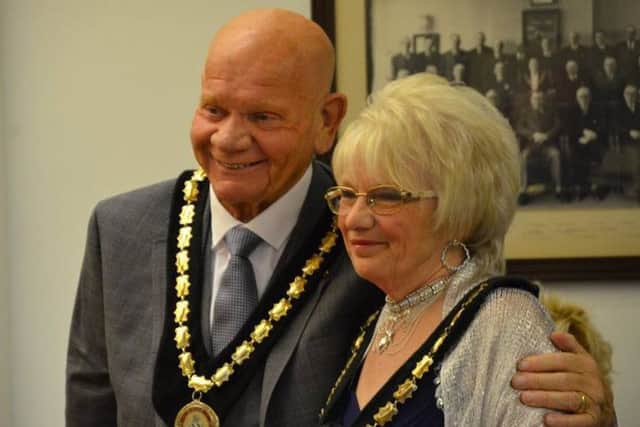 Skegness' new Mayor Coun Sid Dennis and Deputy Mayor Coun Maggie Gray. Photo: Barry Robinson. ANL-180518-063120001