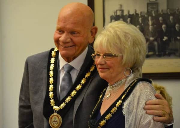 Skegness' new Mayor Coun Sid Dennis and Deputy Mayor Coun Maggie Gray.  Photo: Barry Robinson. ANL-180518-063120001