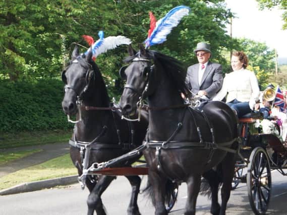 Horse drawn carriage for Tealby 'royal' wedding
