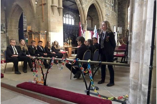 Students from Banovallum Academy held a poetry session