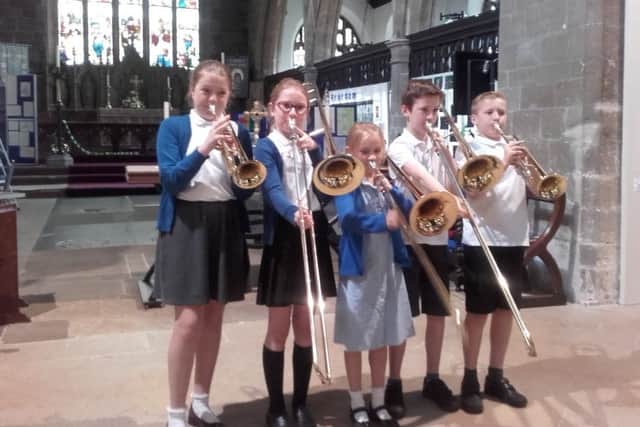 Children from the primary school enjoyed their music session.
