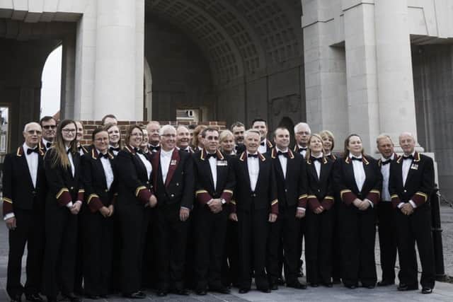 Sleaford Concert Band at the Ypres Memorial.