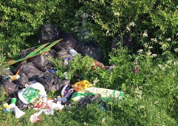 Some of the flytipped rubbish left behind by the group of travellers at Leasingham. EMN-180406-171702001