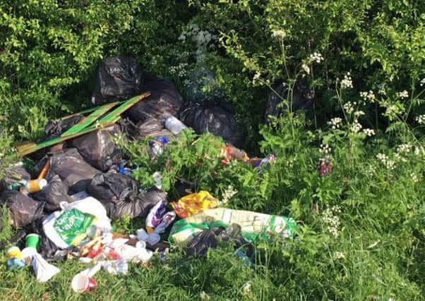 Some of the flytipped rubbish left behind by the group of travellers at Leasingham. EMN-180406-171702001