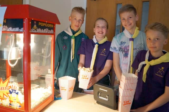 Grasby Scouts helped create the cinema feel by selling popcorn EMN-180528-053058001