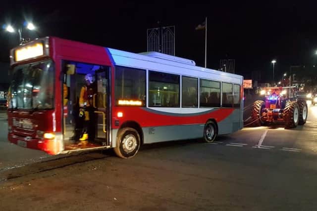 The bus which got stuck on Cleethorpes beach. EMN-180528-110712001