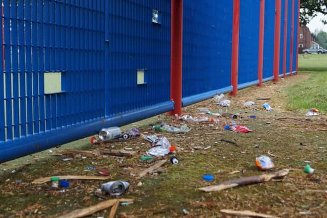 Coun Prestwood said that youths are littering and causing damage to the ball park in Hemswell Cliff (pictured).