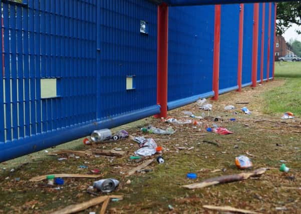 Coun Prestwood said that youths are littering and causing damage to the ball park in Hemswell Cliff (pictured).