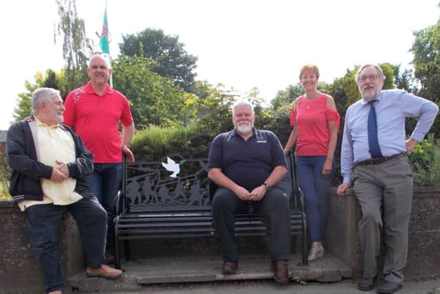 Bardney Councillors Charles Shaw, Malcolm Speed, Sally Zubic, John Zubic and Vice Chairman Robin Darby with one of the benches EMN-180406-180234001