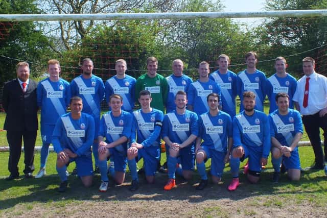 Title winners! Ludford Rovers, back row, from left: E. Hunt, R. Hankinson, S. Healy, R. Love, J. Kay, A. Brown, I. Riddall, J. Nelson, S. Waller, A. Smith, J. Laking; front row, from left: N. Makni, B. Picksley, L. Wright, S. Riddall, G. Jones, J. Taylor, W. Caton.