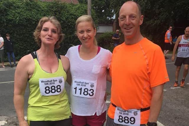 Laura Stott-Allworthy with Mags and Sean Hutchings.