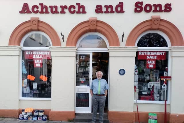 Keith Gosling outside Achurch and Sons in the towns Market Place.