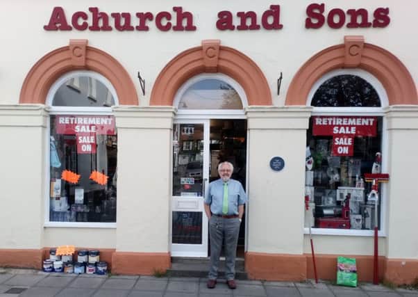 Keith Gosling outside Achurch and Sons in the towns Market Place.