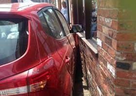 A car crashed into Stitch Witch at about 1pm this afternoon (Monday).