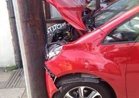 The scene outside Stitch Witch after the crash.