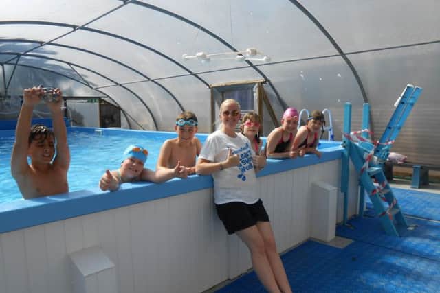 Promoting water safety, Michelle Herrington, of Turtle Tots North Lincs, at Wrangle Primary School.
