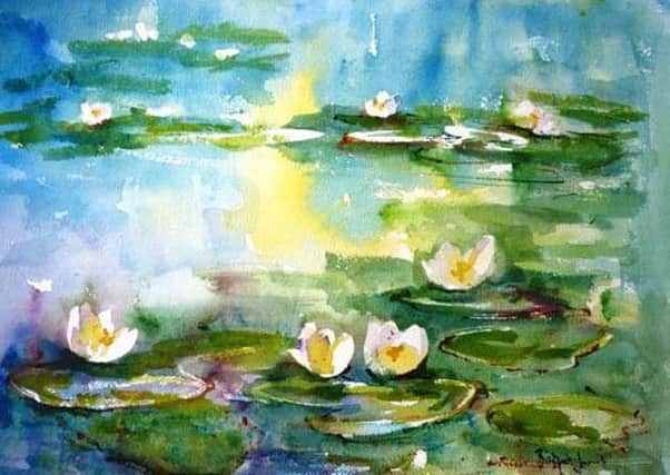 Waterlilies After Monet by Bridget Jones. EMN-181206-150223001