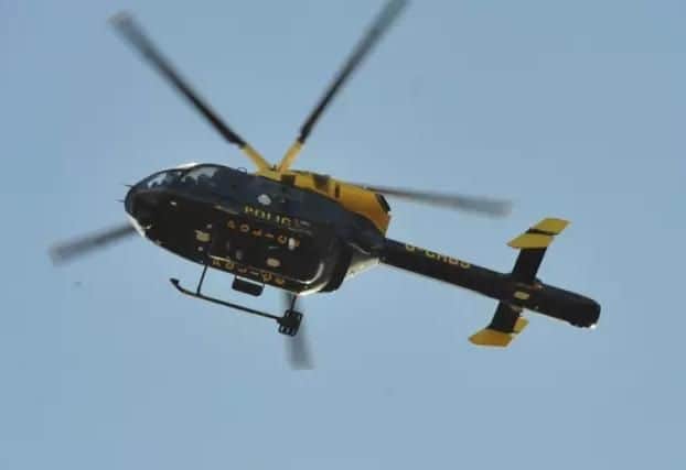 The police helicopter is helping with the search