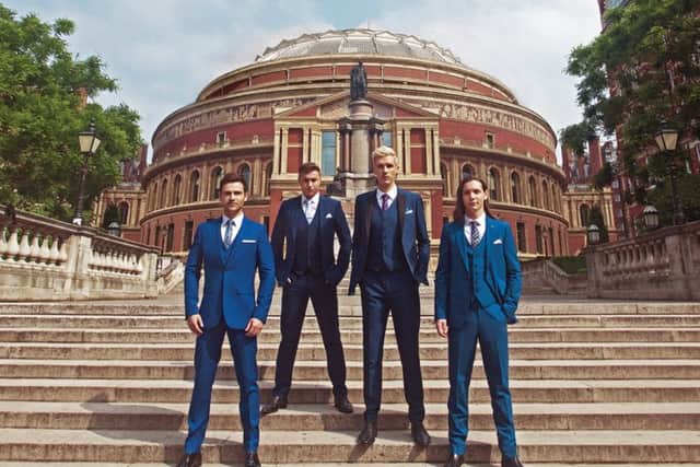 Collabro band members: Michael Auger, Matthew Pagan, Jamie Lambert and Thomas J Redgrave.