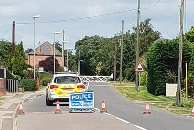 Daniellle Thorpe's photo of the road closure outside Heckington Windmill.