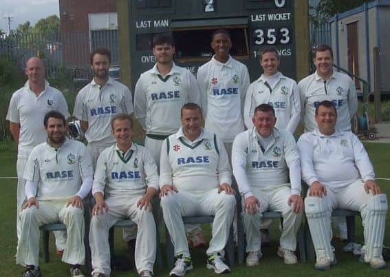 Market Rasen First XI line up before taking on the Outcasts EMN-180618-155530002