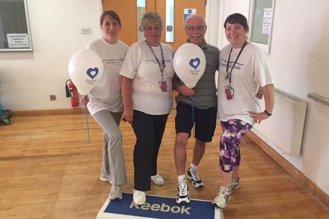 Climbing Everest, from left - Ruth Crowder, Pip Storey,Peter Sumpton and Jerri-Ann Hammond. EMN-180618-223553001