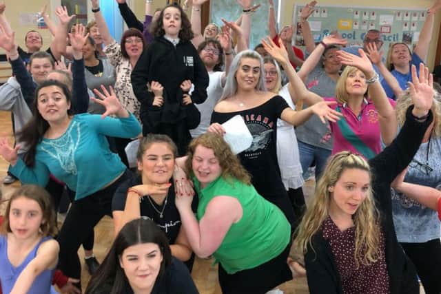 The cast were performing Flash, Bang, Wallop, in rehearsals recently.