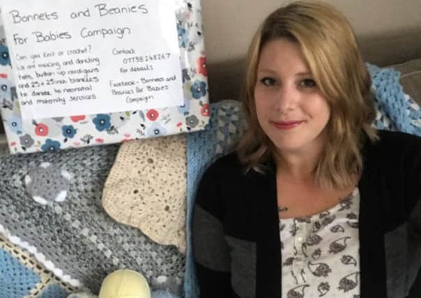 Linzi Spoor and her campaign to knit bonnets and other items for premature and oversized babies is taking off rapidly and spreading across the country EMN-180625-133430001