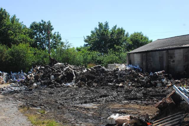 The scene of devastation at Mannakin after the fire on Tuesday night.