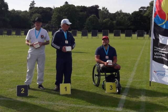 Louth Archery Club members completed the full set of medals at the national disability championships - from left Stuart Rodgers, Peter Shaw and Tom Folwell EMN-180628-114406002